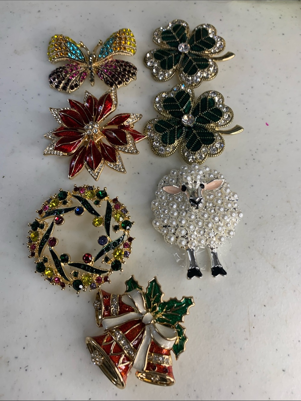 Assorted Napier Brooches Set of 7 (Crafter repair needed ) CALLOUTS